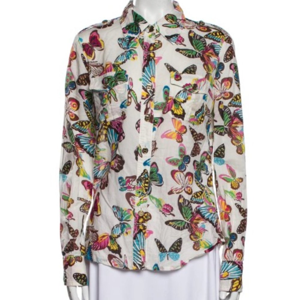 ISO Tory Burch Butterfly blouse in White, size 10, 12 or 14